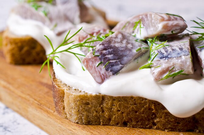 Copenhagen Food & Drink Private Tour: Scandinavia Delight Tasting - Fiskefrikadeller with rye bread and remoulade