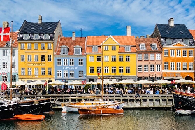 Private Copenhagen Boat cruise in Scandinavian mahogany boat - The special-spired church